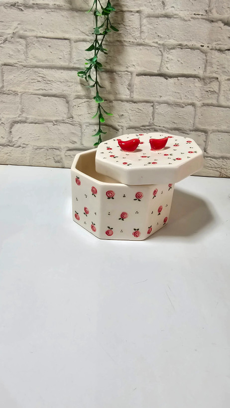 شکلات خوری سرامیکی طرح شکوفه ای تک