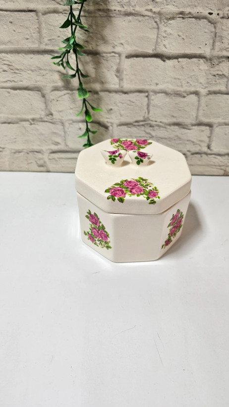 شکلات خوری سرامیکی طرح گل سرخی