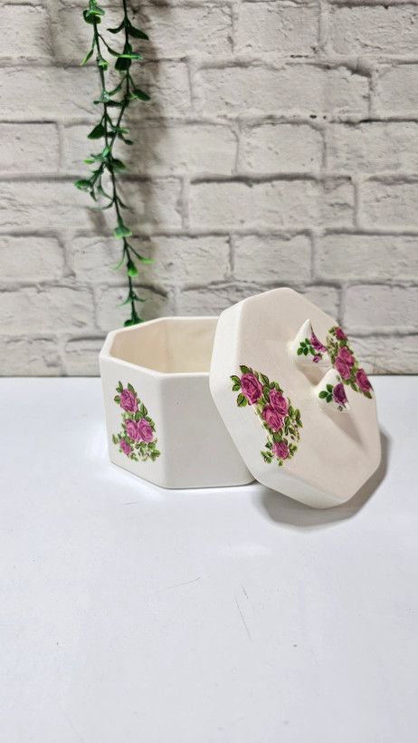 شکلات خوری سرامیکی طرح گل سرخی