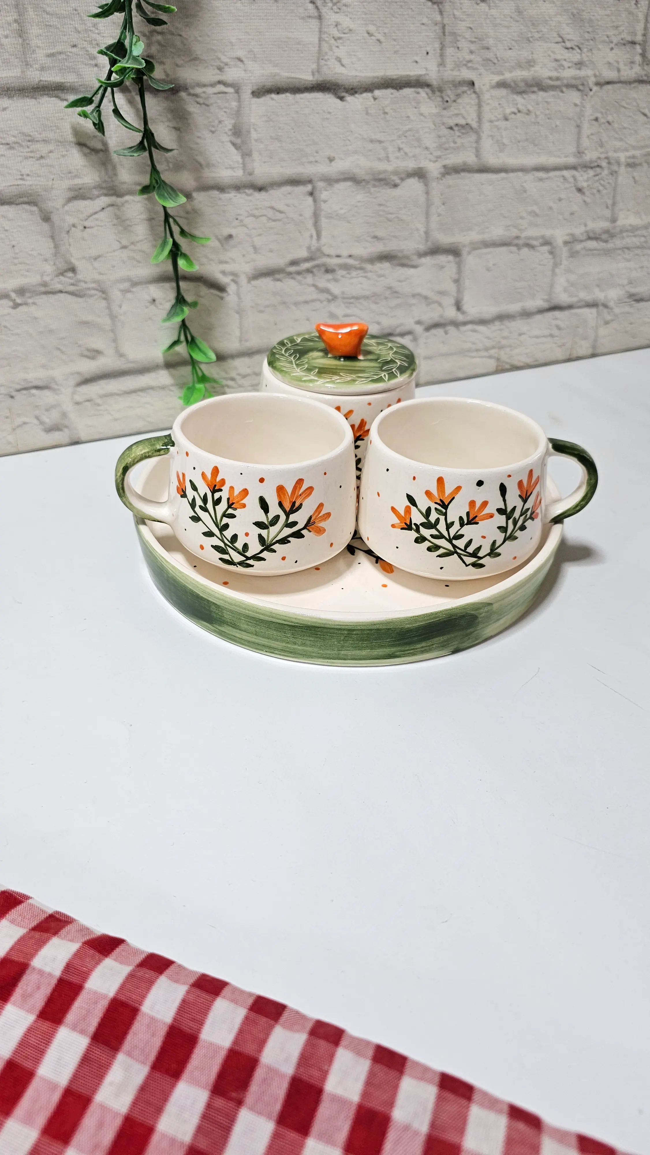 ست چای خوری  دو نفره طرح گندمی